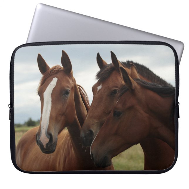 Capa Para Notebook Cavalos na bolsa de laptop do neopreno 15 (Frente)