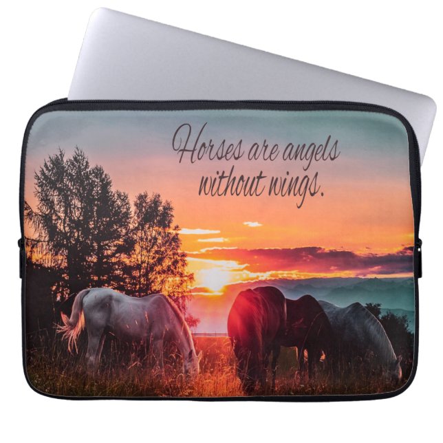 Capa Para Notebook Cavalos são anjos sem asas (Frente)