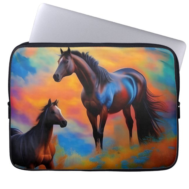 Capa Para Notebook Cavalos Selvagens (Frente)