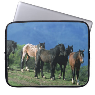 Capa Para Notebook Cavalos selvagens do mustang nas montanhas