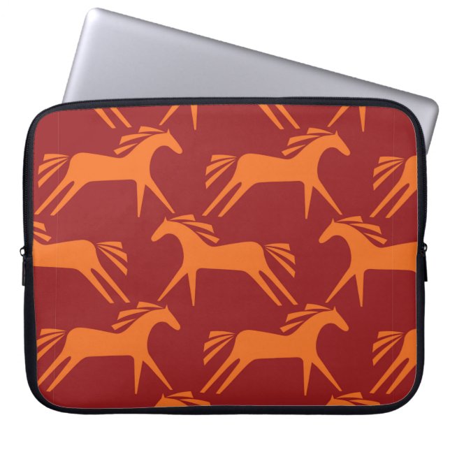 Capa Para Notebook Cavalos sem costura (Frente)