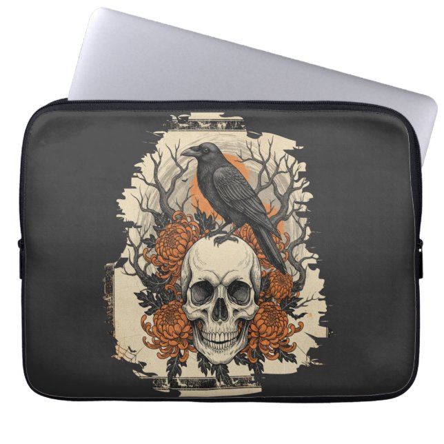 Capa Para Notebook Caveira de Halloween (Frente)