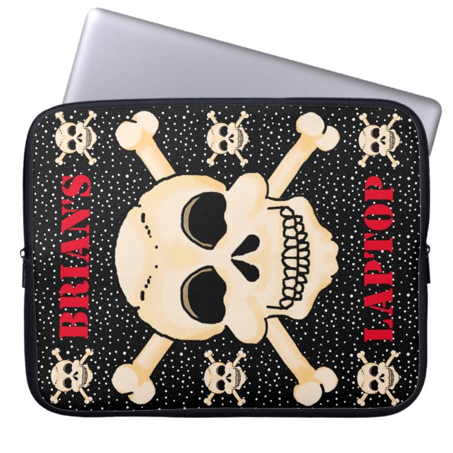 Capa Para Notebook Caveira e Laptop Crossbones (Frente)