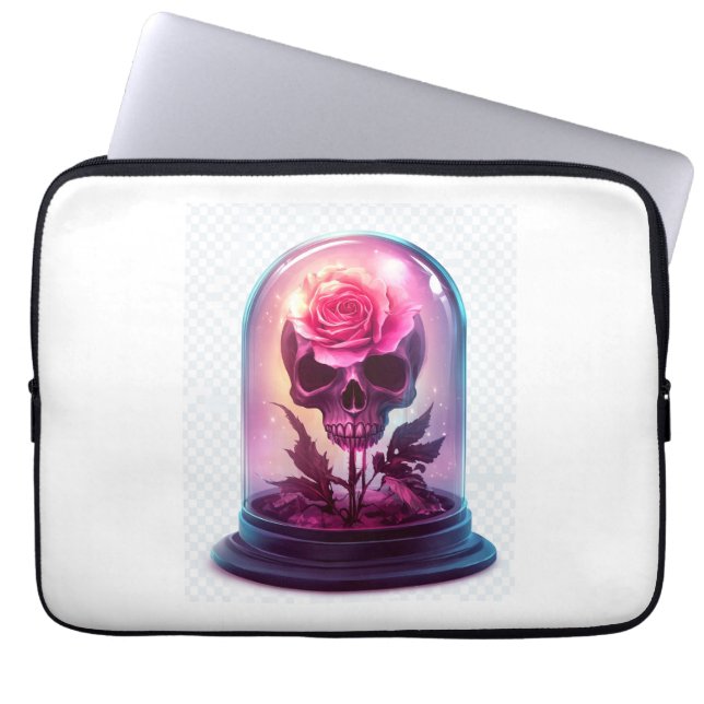 Capa Para Notebook Caveira no vidro Rosa (Frente)