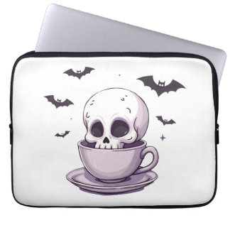 Capa Para Notebook Caveira Pastel Goth em Xícara de Chá