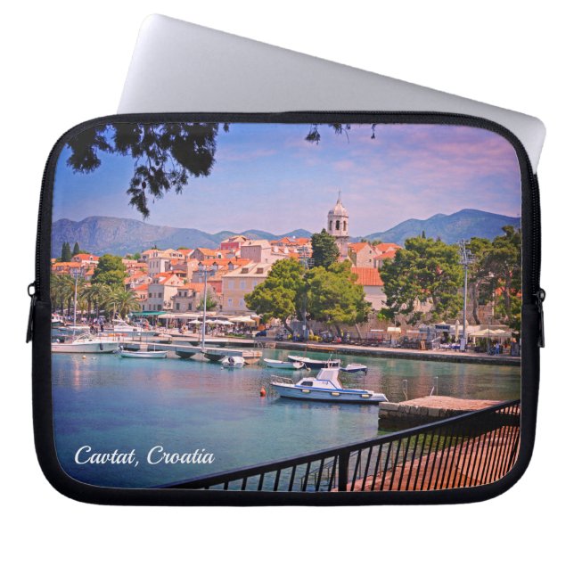 Capa Para Notebook Cavtat, vista croata da cidade (Frente)