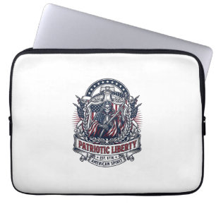 Capa Para Notebook Ceifador da Liberdade Patriótica Esqueleto Patriot