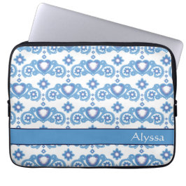 Capa Para Notebook Celestial Love Stars Hearts White Pattern Name