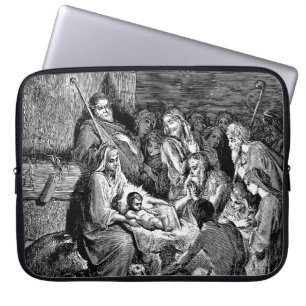 Capa Para Notebook Cena de Natal Ilustrada