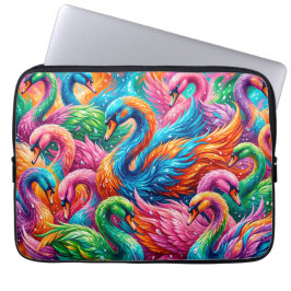 Capa Para Notebook Cena de Sonho de Cisne Vibrante – Boho Psicodélico