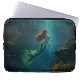 Capa Para Notebook Cena Submarina do Sonho Fantasia da Sereia