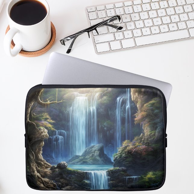 Capa Para Notebook Cenário de Sonho de Cachoeira de Fantasia Encantad (Criador carregado)