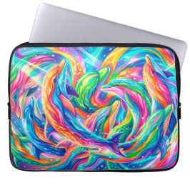 Capa Para Notebook Cenário de Sonhos de Golfinho Vibrante – Boho Psic