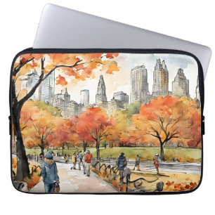 Capa Para Notebook Central Park, aquarelas, geradas pelo AI,