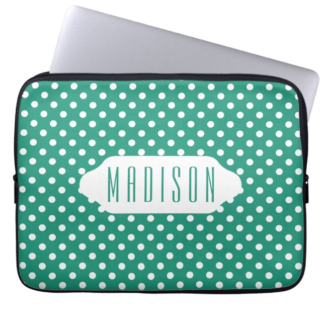 Capa Para Notebook Cerceta e a bolsa de laptop branca do costume das (Frente)