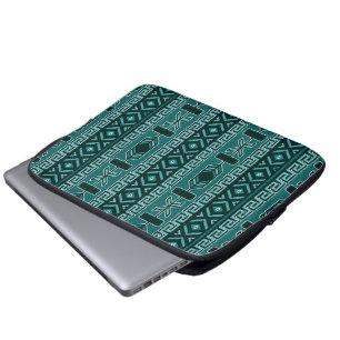 Capa Para Notebook Cerceta tribal e preto do teste padrão