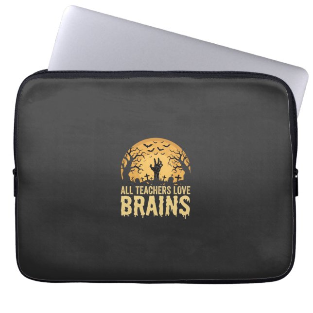 Capa Para Notebook Cérebros de Professor de Halloween (Frente)
