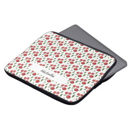 Capa Para Notebook Cerejas Doces Ilustração Aquarela Monogramada