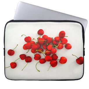 Capa Para Notebook Cerejas Vermelhas em Luz Natural em Branco