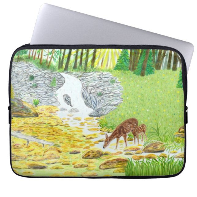 Capa Para Notebook Cerva e Filhote (Frente)