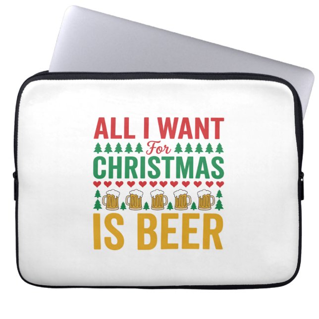Capa Para Notebook Cerveja de Natal Design Divertido de Bebida de Fer (Frente)