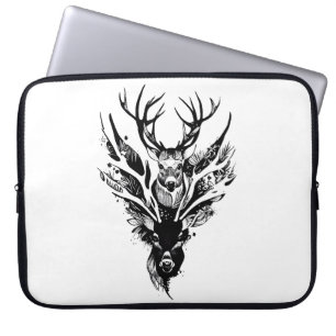 Capa Para Notebook Cervo Macho Animal Selvagem Ilustração Arte Tatuag