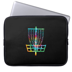 Capa Para Notebook Cesta de Golfe de Disco - Presente de Hippie Rainb