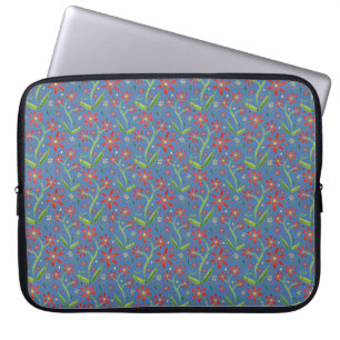 Capa Para Notebook Céu Azul   Margaridas Dançantes em Aquarela