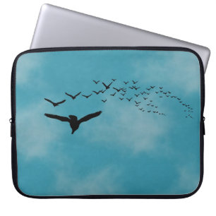 Capa Para Notebook Céu com pássaros