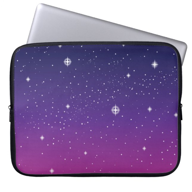 Capa Para Notebook Céu Noturno Estrelado Roxo Escuro (Frente)