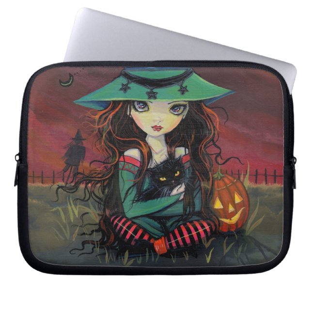 Capa Para Notebook Céus Vermelhos de Outubro Arte de Bruxa de Hallowe (Frente)