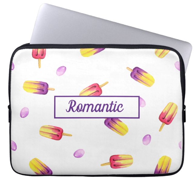 Capa Para Notebook Chá de fraldas de aniversário de Sorvete bonito (Frente)