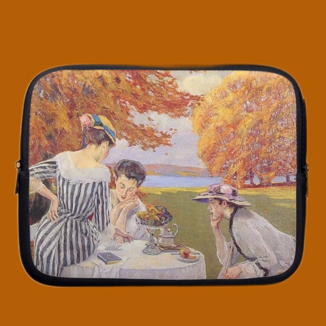 Capa Para Notebook Chá de tarde de outono no parque (Criador carregado)