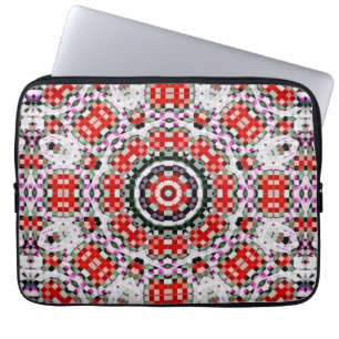 Capa Para Notebook Chadrez vermelho e branco ou kaleidoscópio pixel c