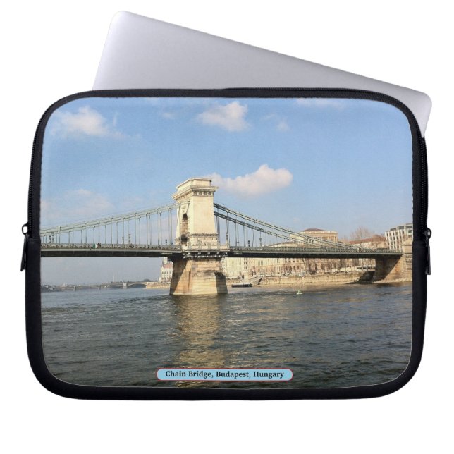 Capa Para Notebook Chain Bridge, Budapeste, Hungria (Frente)