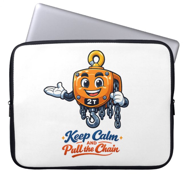 Capa Para Notebook Chain Hoist Mascot Keep Calm Laptop Sleeve (Frente)