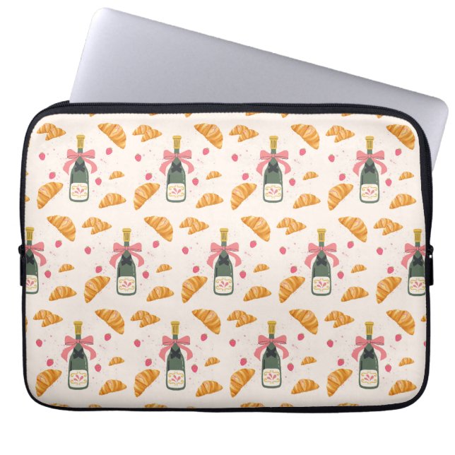 Capa Para Notebook Champagne e Croissants (Frente)