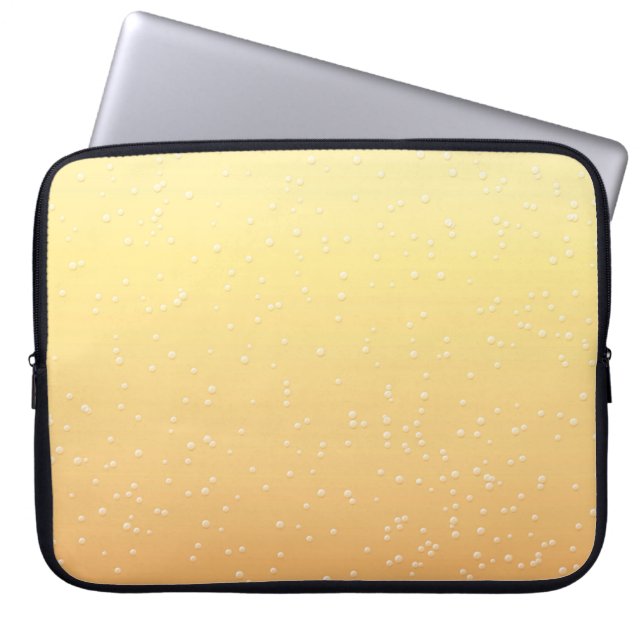 Capa Para Notebook Champanhe com Arte de Fundo de Pequenas Bolhas (Frente)