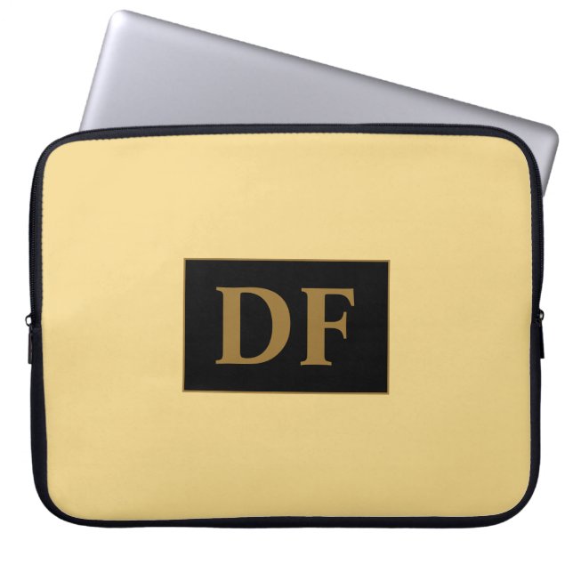 Capa Para Notebook Champanhe Monograma (Frente)