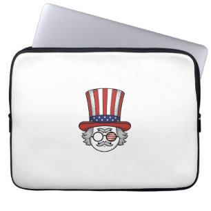 Capa Para Notebook Chapéu Alto Invertido Patriótico Cartoon Face Vint