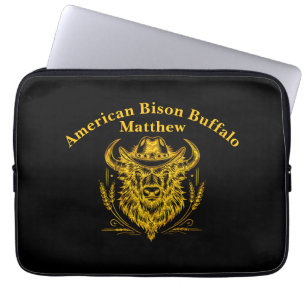 Capa Para Notebook Chapéu de Cowboy Arte do Búfalo Dourado