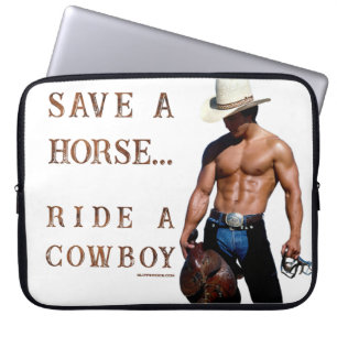 Capa Para Notebook Chapéu de cowboy de palha save horse SlipperyJoe's