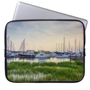 Capa Para Notebook Charleston Harbor Boats Sunset
