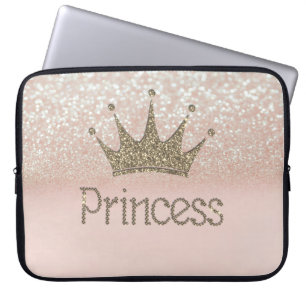 Capa Para Notebook Charming Chic Tiara Princess, Glitter Bokeh