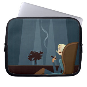 Capa Para Notebook Charuto de fumo da mulher de negócios