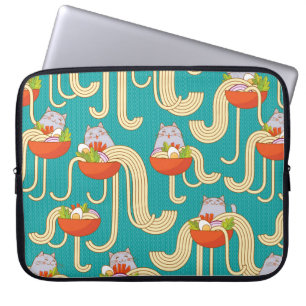 Capa Para Notebook Chatos de macarrão e gatos engraçados. Noodles com