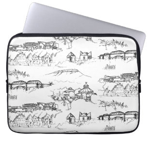 Capa Para Notebook Chattanooga Toile Black and White