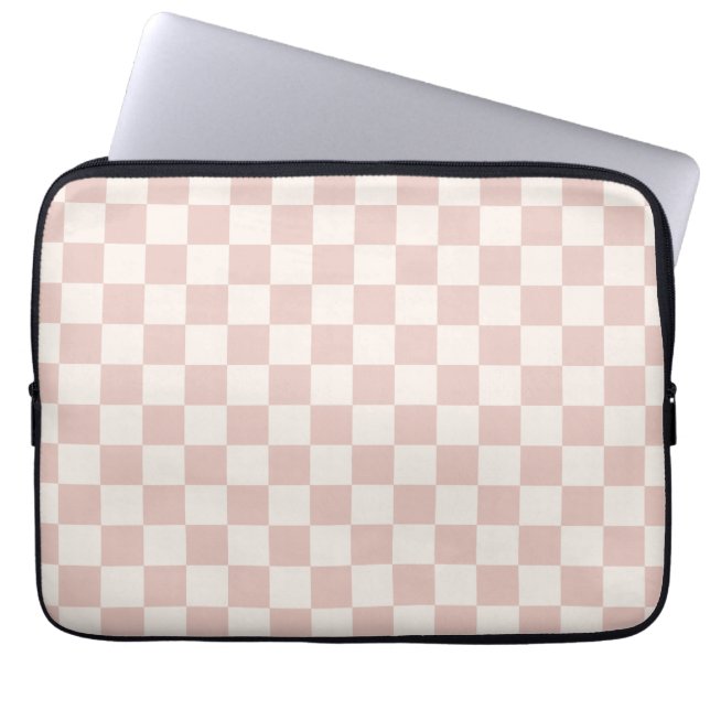 Capa Para Notebook Check Pale Beige Checkered Pattern Board (Frente)