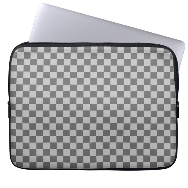 Capa Para Notebook Checkerboard de combinação de cinzas por Shirley T (Frente)