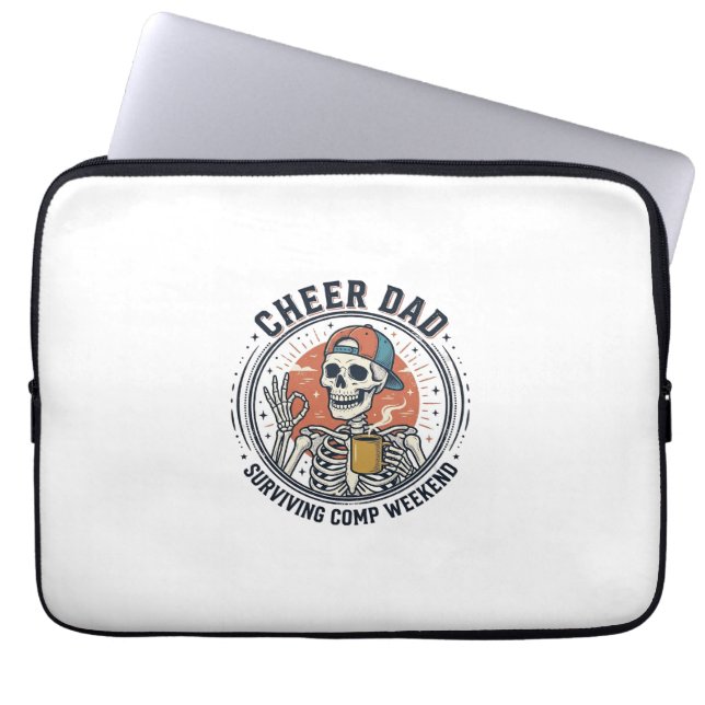 Capa Para Notebook Cheer Dad Surviving Comp Weekend Skeleton Shirt_1 (Frente)